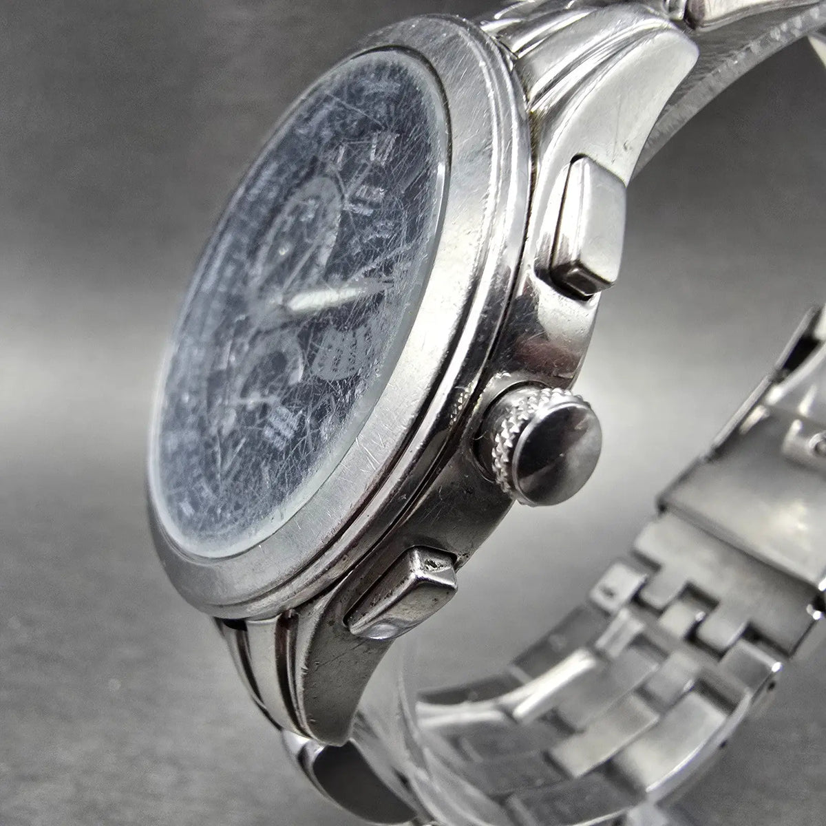 Citizen Eco-Drive Perpetual Calendar Watch Men 39mm Black Dial Steel Alarm Runsc2
