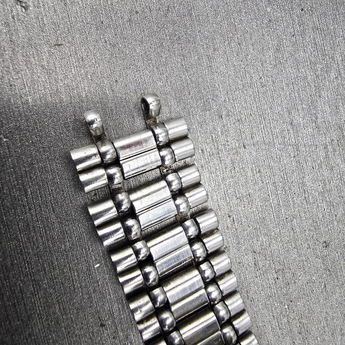 Seiko Bracelet 17mm Stainless Steel Silver Tone Tri Folding Clasp VTG Japan7