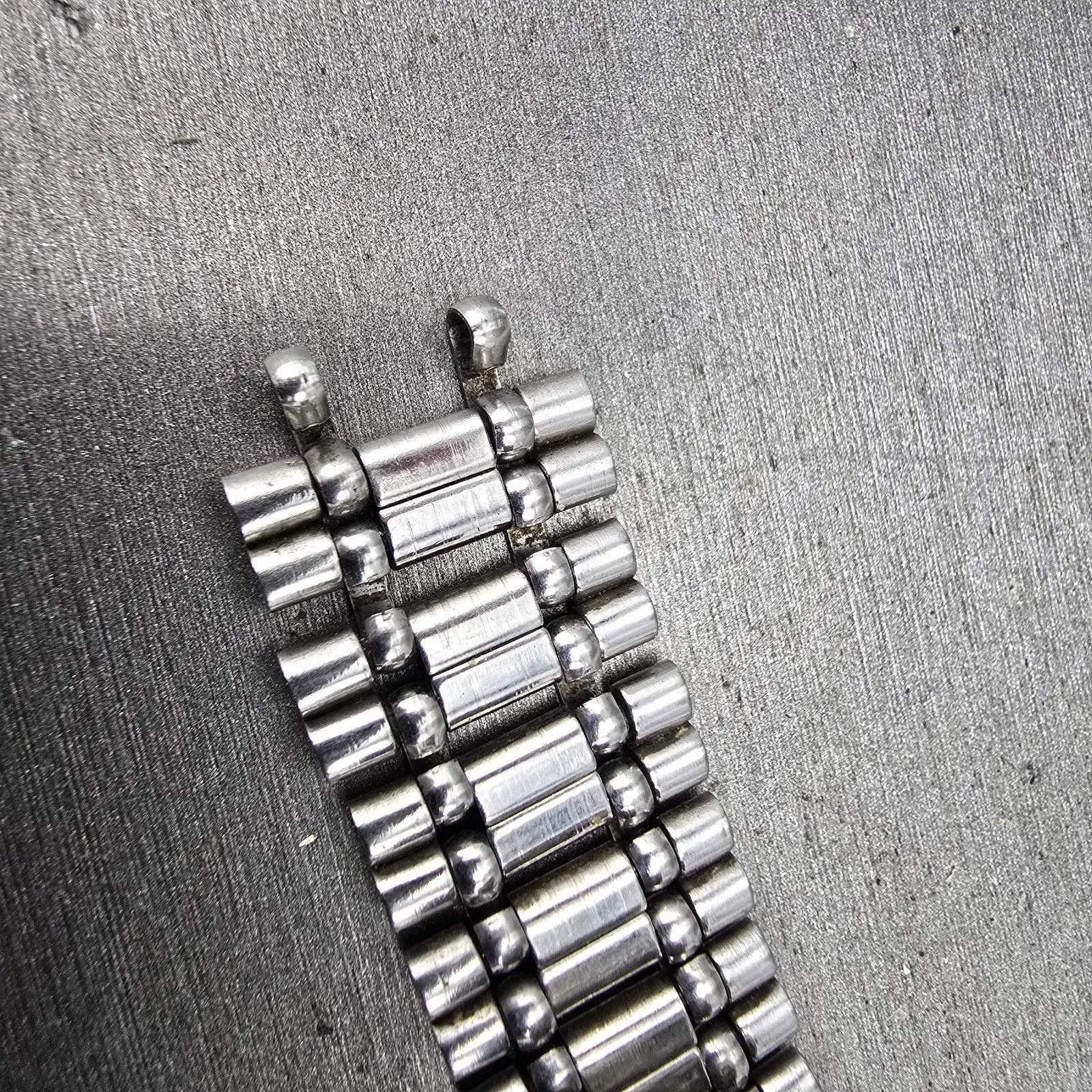 Seiko Bracelet 17mm Stainless Steel Silver Tone Tri Folding Clasp VTG Japan7