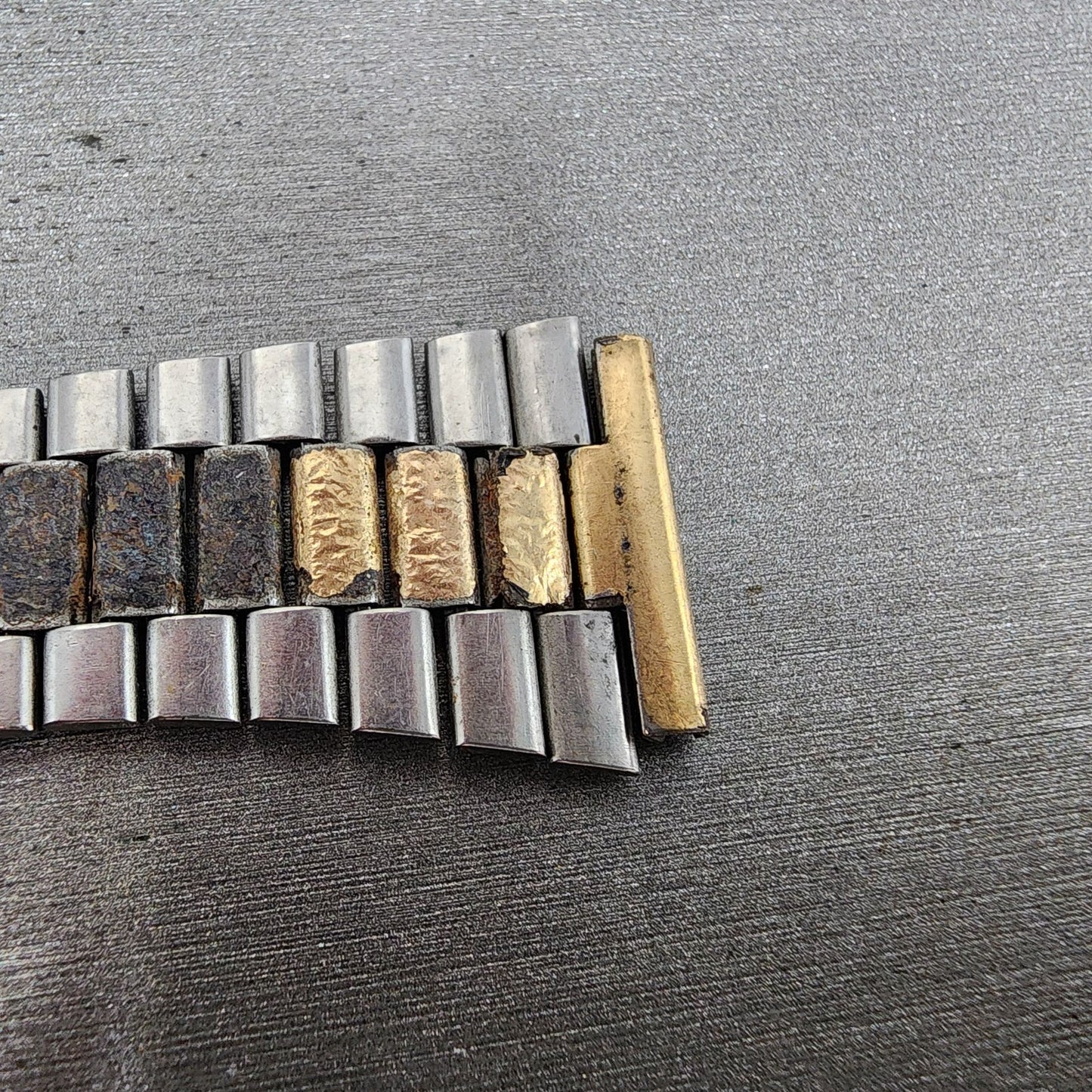 Seiko Bracelet 20mm Two Tone Stainless Steel Tri Folding Z271 End Links5