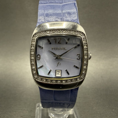 Fossil F2 Watch Women 25mm MOP Dial Silver Tone Rectangle ES9899 New Battery0