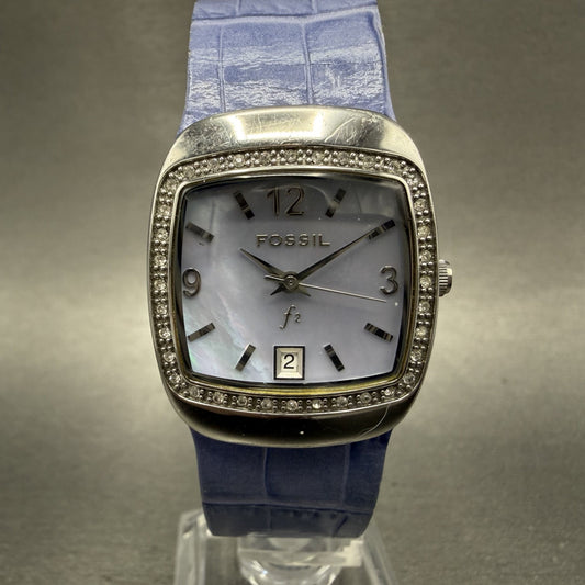 Fossil F2 Watch Women 25mm MOP Dial Silver Tone Rectangle ES9899 New Battery0