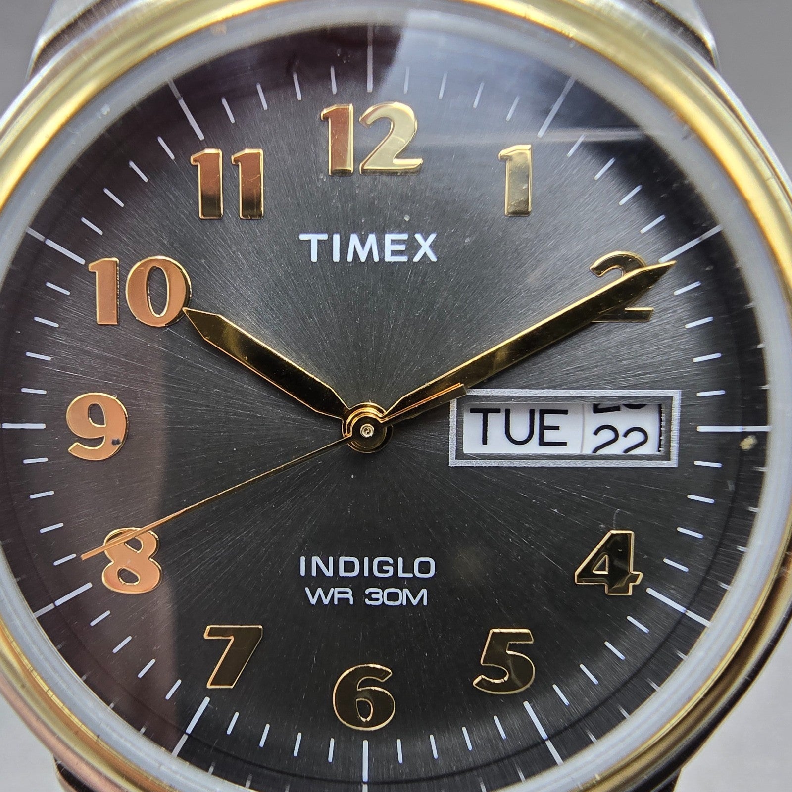 Timex Charles Street Watch Men 36mm Gray Dial Two Tone Daydate T2N093 New Batt1