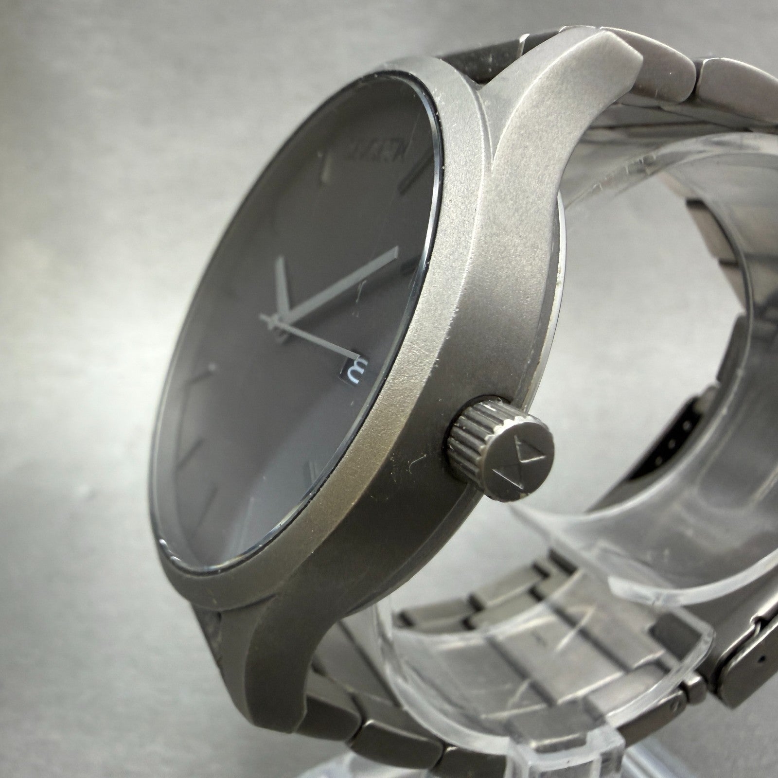 MVMT Classic Watch Men 45mm Gray Dial Gray Tone Date Round New Battery2