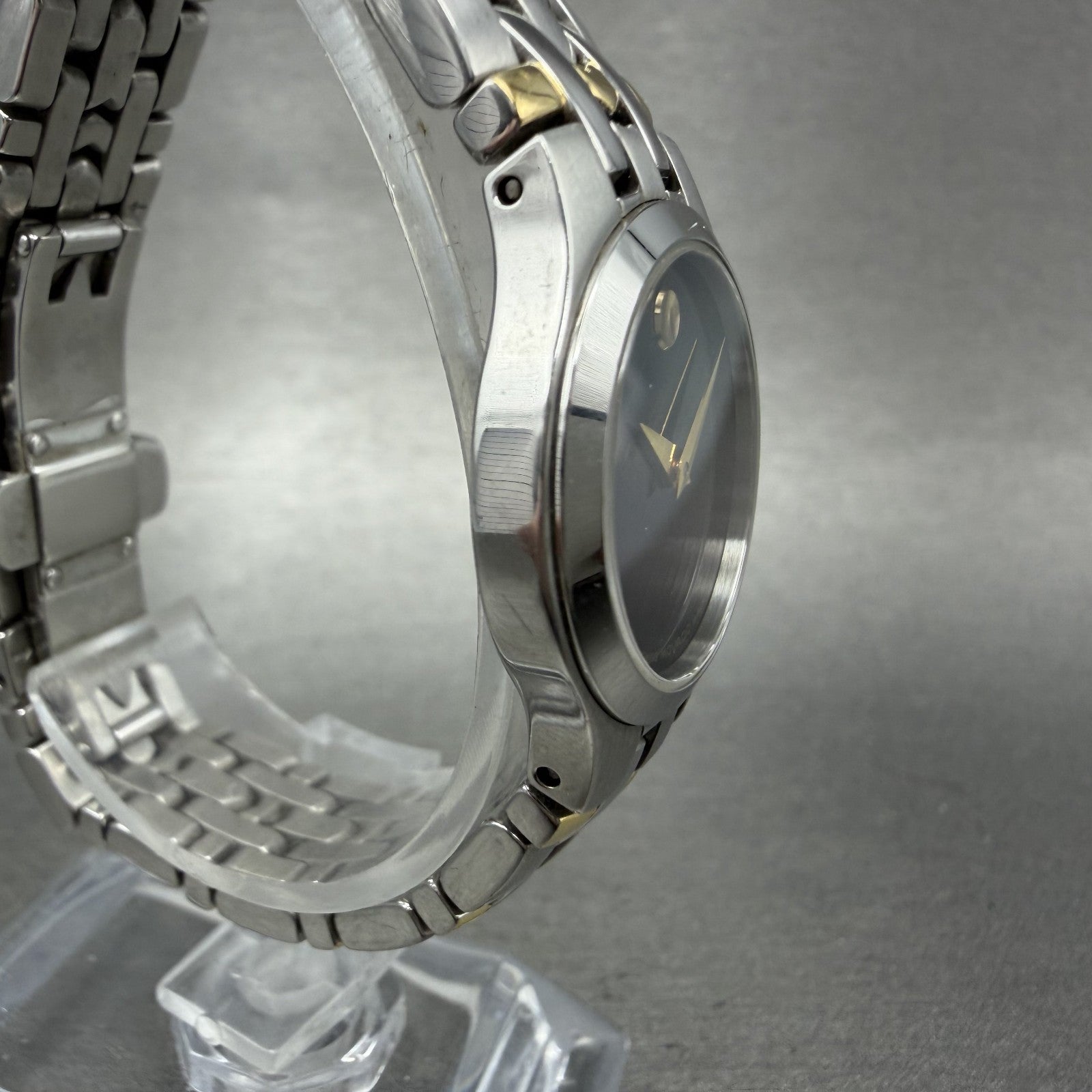 Movado Museum Watch Women 24mm Black Dial Two Tone Round 81 E4 1832 New Battery3