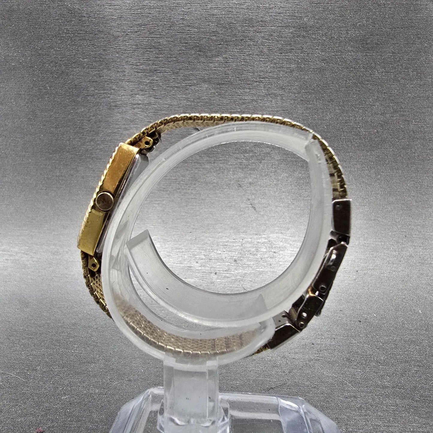 Seiko Tank Watch Women 14mm Champagne Dial Gold Tone 1320-5959 New Battery VTG H6