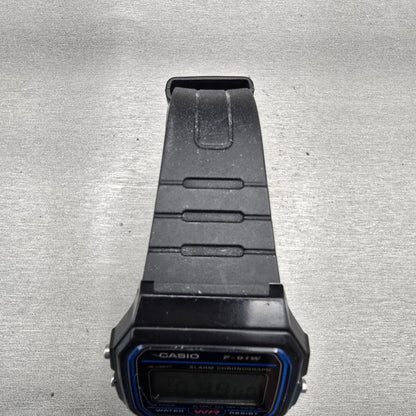 Casio F-91W Digital Watch Men 34mm Black Dial Black Chrono Alarm New Battery4