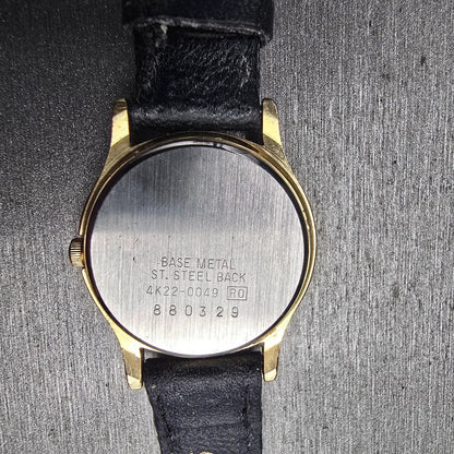 Seiko Moon Phase Watch Women 25mm White Dial Gold Tone Round 4K22-0049 New Batt10