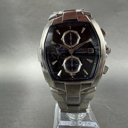 Seiko Wired Chronograph Watch Men 37mm Black Dial Steel Date 7T92-0HT0 New Batt5