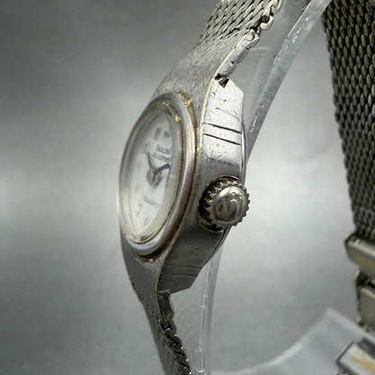 Bulova Accutron Watch Women 16mm White Dial Silver Tone Round New Battery VTG2