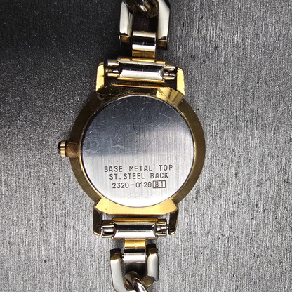 Seiko Watch Women 24mm Gold Dial Gold Tone Round 2320-0129 New Battery Vintage10