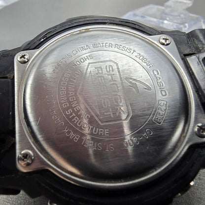 Casio G-Shock GA-200 Watch Men 52mm Black Silver Alarm Chronograph New Battery9