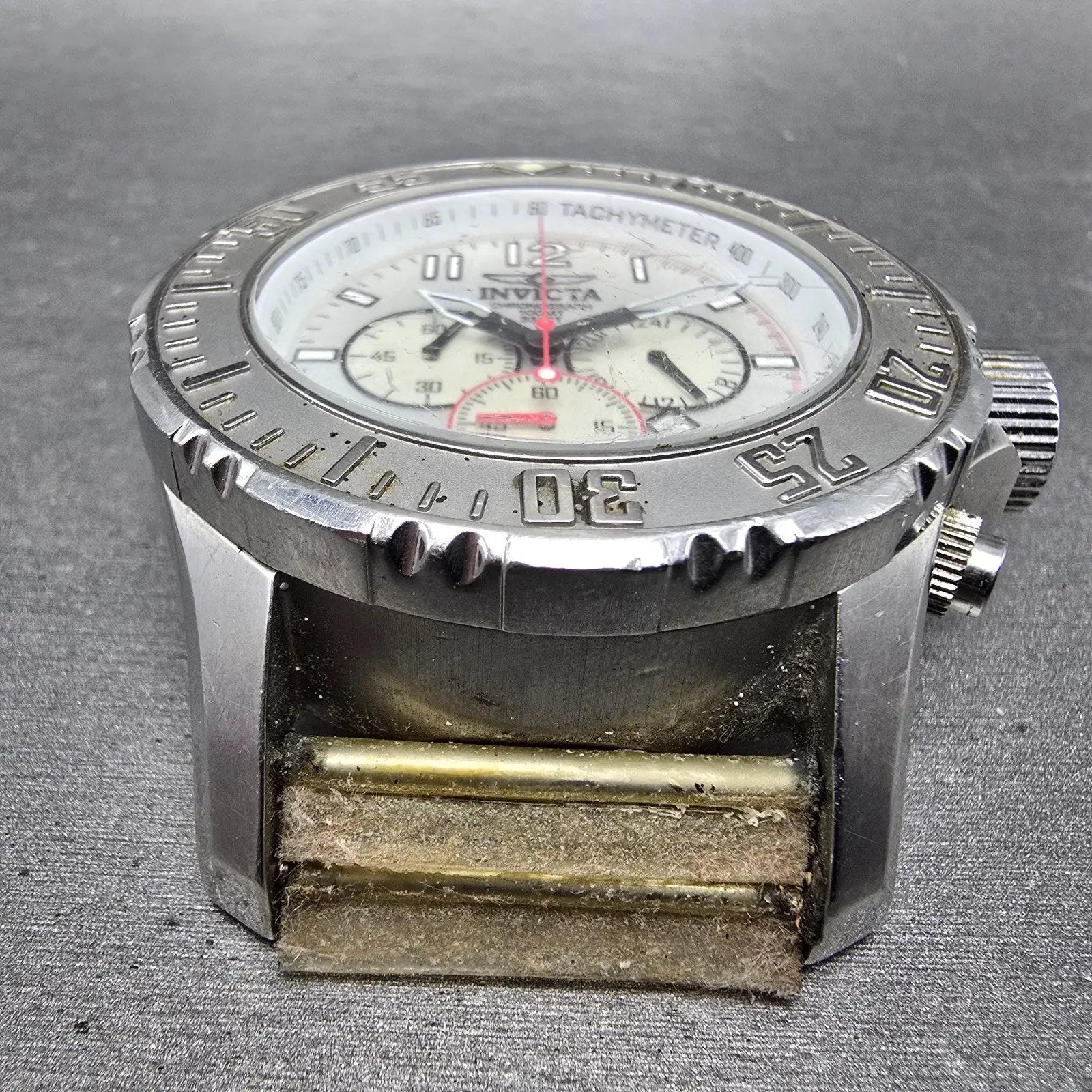 Invicta Chronograph Dive Watch Men 50mm Silver Dial Silver Tone Date 4667 NewBat2