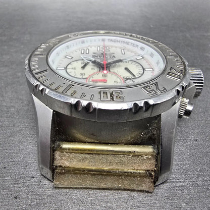 Invicta Chronograph Dive Watch Men 50mm Silver Dial Silver Tone Date 4667 NewBat2