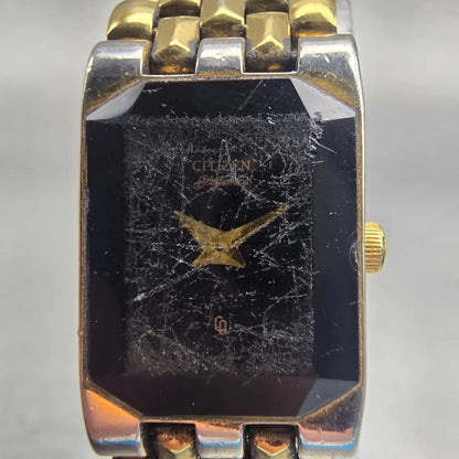 Citizen Elegance Watch Women 15mm Black Dial Gold Tone 5421-S17764 New Battery1