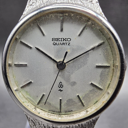 Seiko Watch Women 23mm Silver Dial Silver Tone Round 4301-0010 New Battery1