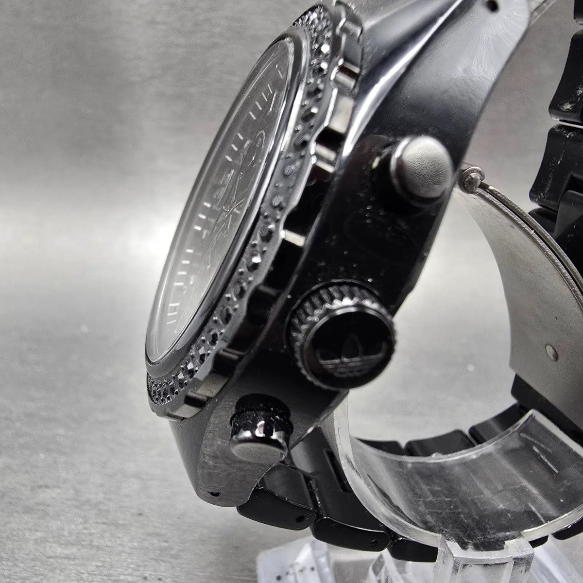 Adidas Cambridge Chronograph Watch Men 44mm Black Dial Black Date New Battery2