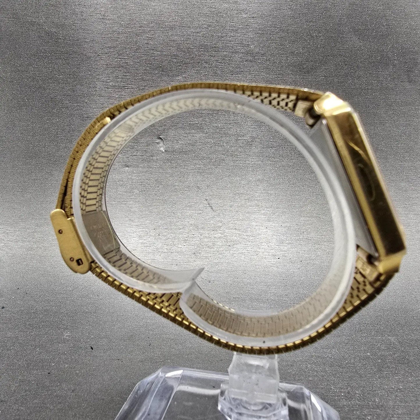 Seiko Tank Watch Men 27mm Champagne Dial Gold Tone Date 5Y32-5050 PARTS Vintage7