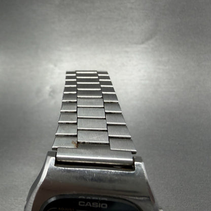 Casio 54QS-25 Watch Men 35mm Digital Silver Tone Round Daydate VTG PARTS5