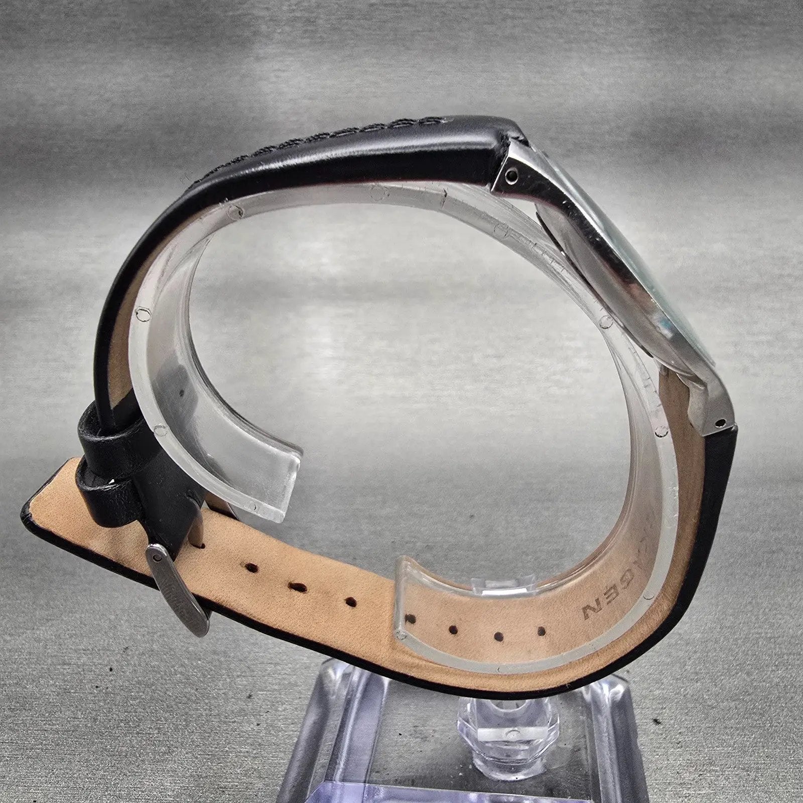 Skagen Denmark Watch Men 34mm Black Dial Silver Tone Round 433LSLB New Battery8