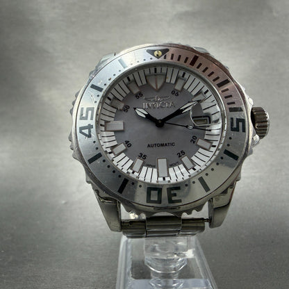 Invicta Automatic Dive Watch Men 45mm MOP Dial Silver Tone Date READ! 17722 Runs5