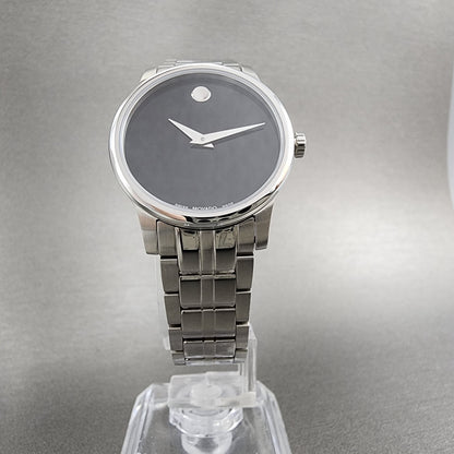 Movado Museum Classic Watch Women 28mm Black Dial Stainless Steel Round 0607537