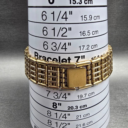 Seiko Watch Men 28mm Gold Dial Gold Tone Octagon 5P30-5040 New Battery Vintage9