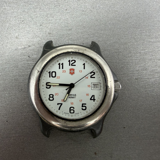 Victorinox Swiss Army Watch Men 39mm White Dial Black Tone Date PARTS B12340