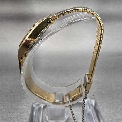 Seiko Watch Women 16mm Gold Dial Gold Tone Oval 2C21-5149 New Battery Vintage6