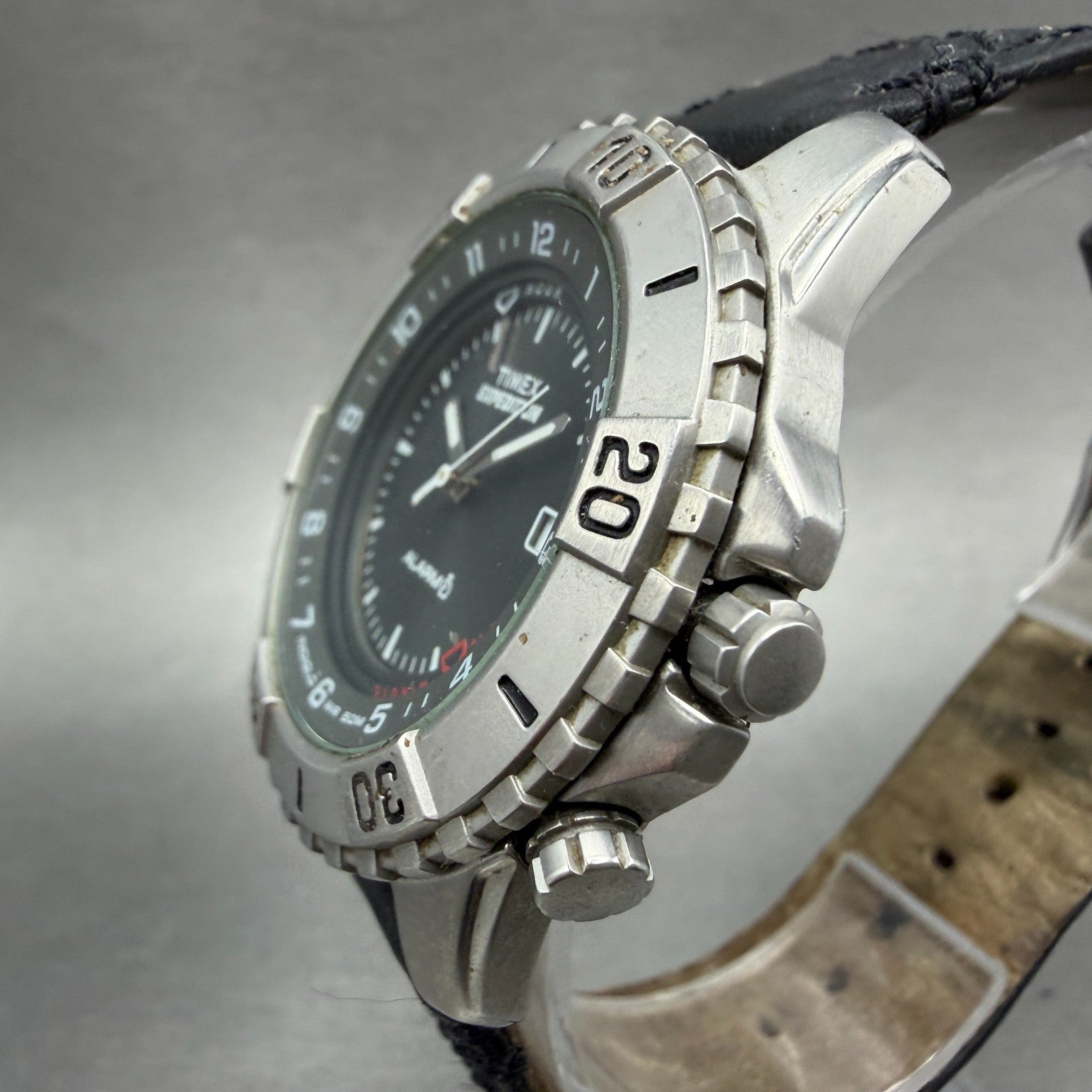 Timex Expedition Watch Men 42mm Gray Dial Silver Tone Alarm Date New Batt2