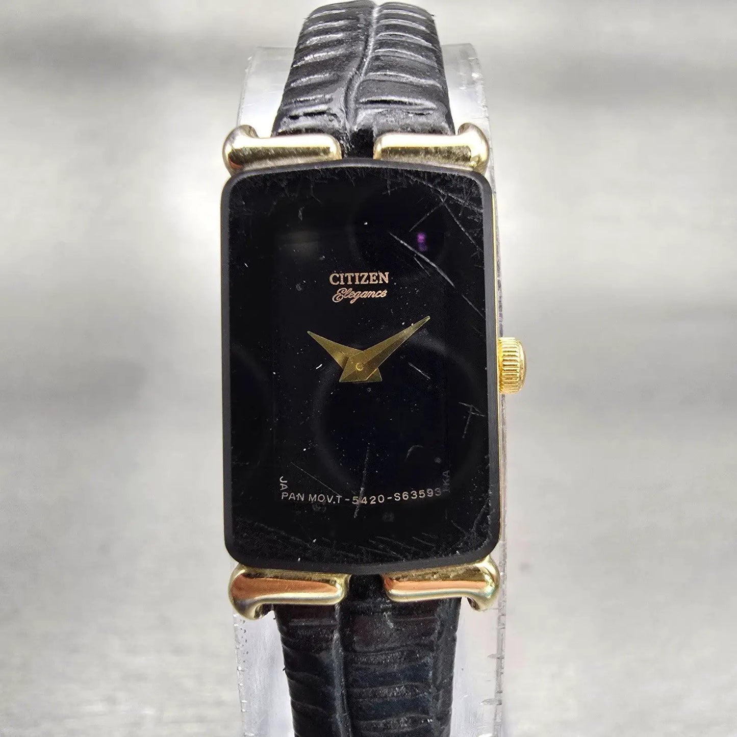 Citizen Elegance Watch Women 13mm Black Dial Gold Tone 5420-S21966 New Battery0