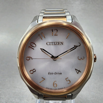 Citizen EcoDrive LTR Watch Women 36mm White Dial Two Tone Round Runs EM075653A1