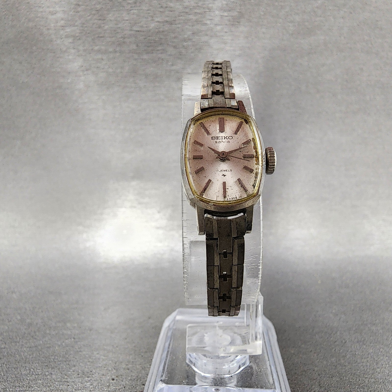 Seiko Salvia Watch Women 15mm Silver Dial Silver Tone Manual 11043030 Runs5
