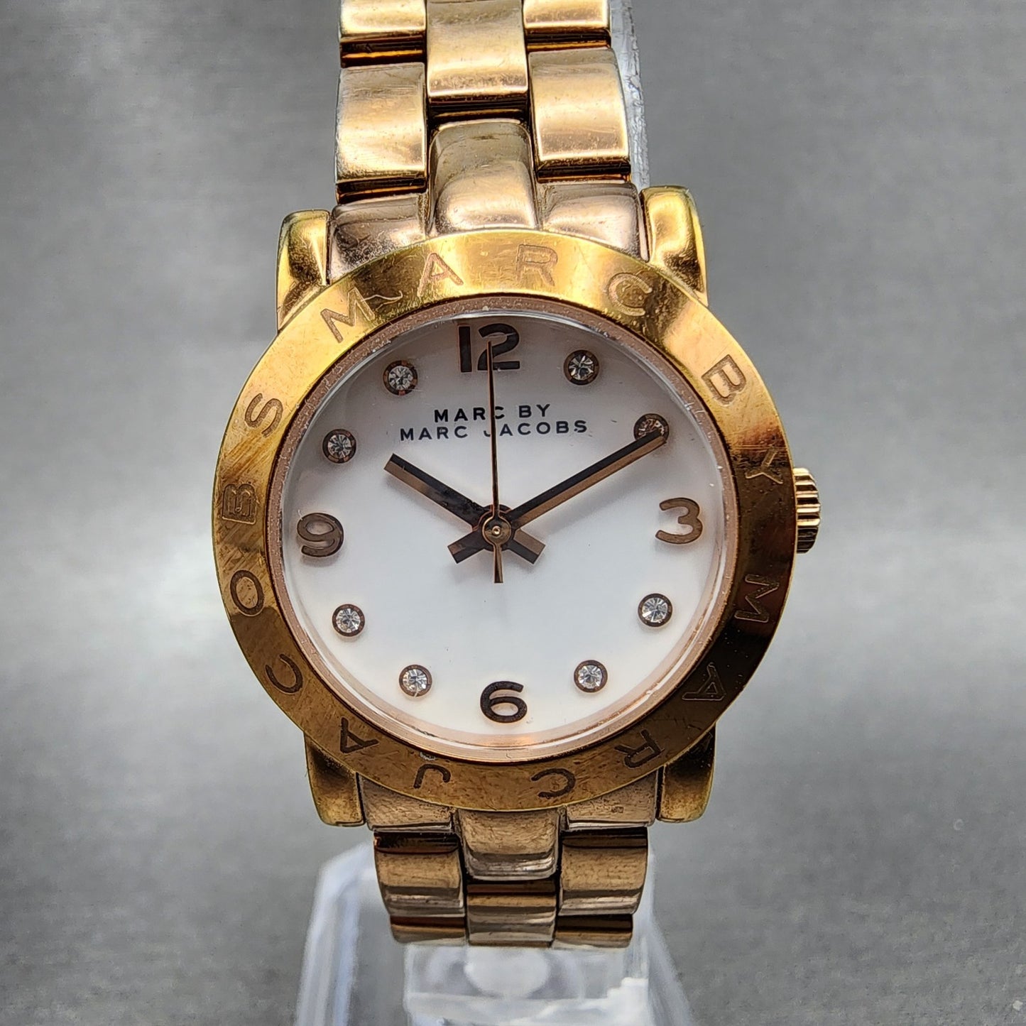 Marc By Marc Jacobs Mini Amy Watch Women 26mm White Dial Rose Gold Tone New Batt0