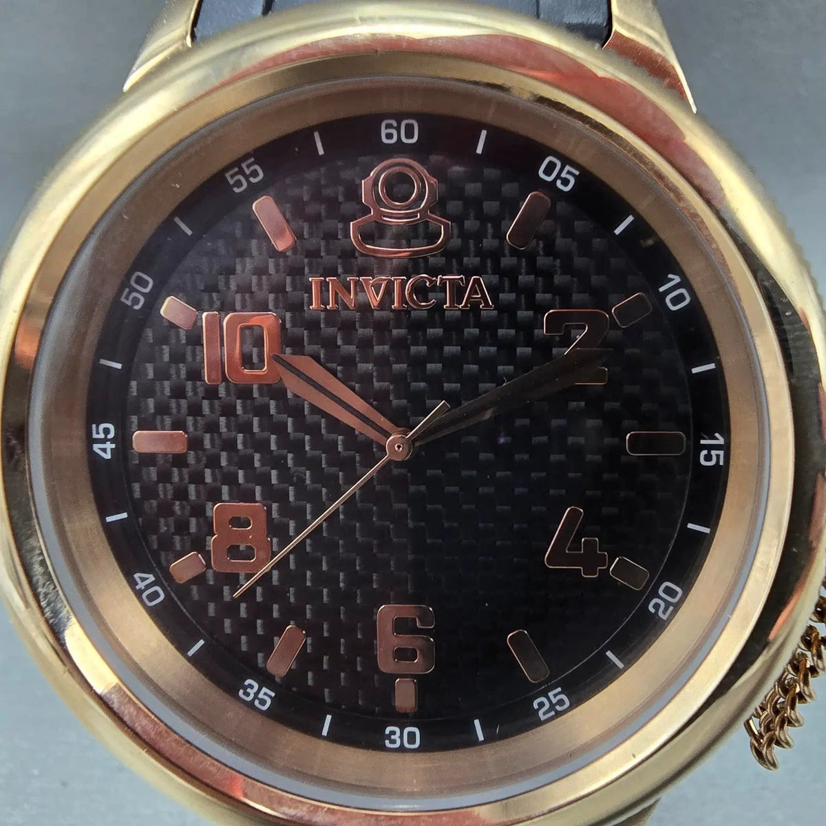Invicta Russian Diver Watch Men 51mm Black Dial Rose Gold 1972 New Battery1
