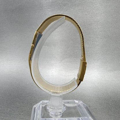 Seiko Lassale Tank Watch Women 17mm Champagne Dial Gold Tone 67305019 New Batt6