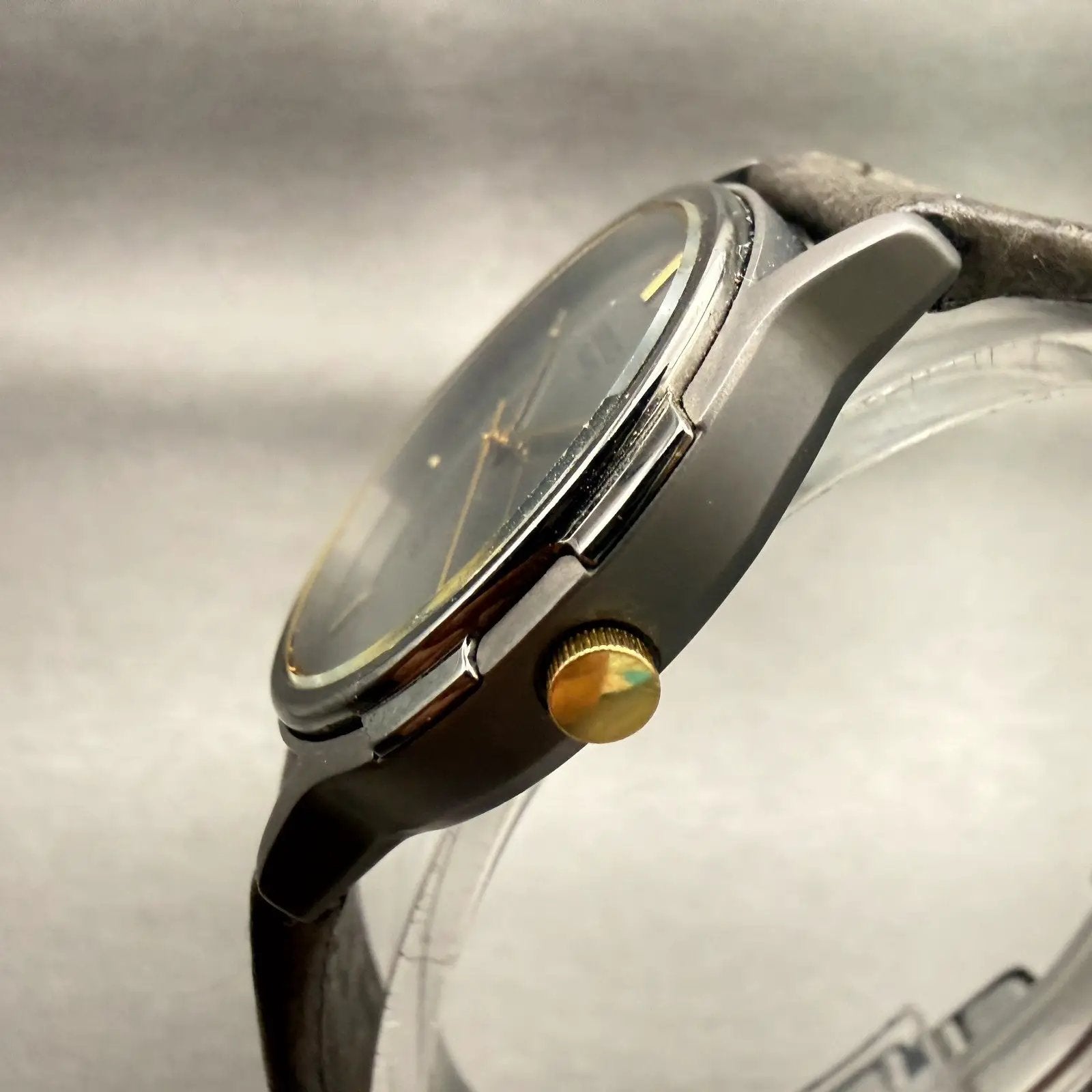 Seiko SQ Watch Men 33mm Gray Dial Two Tone Date Round 5H22-6109 New Battery2