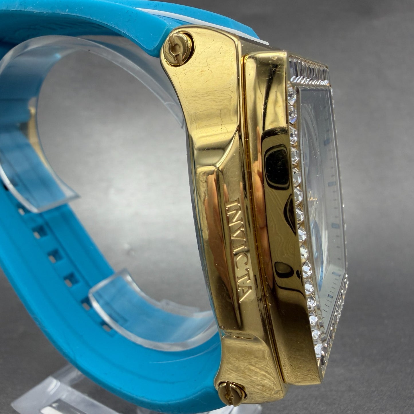 Invicta S1 Rally Diablo Moonphase Watch Men 52mm Skeleton Gold Tone 43423 PARTS4
