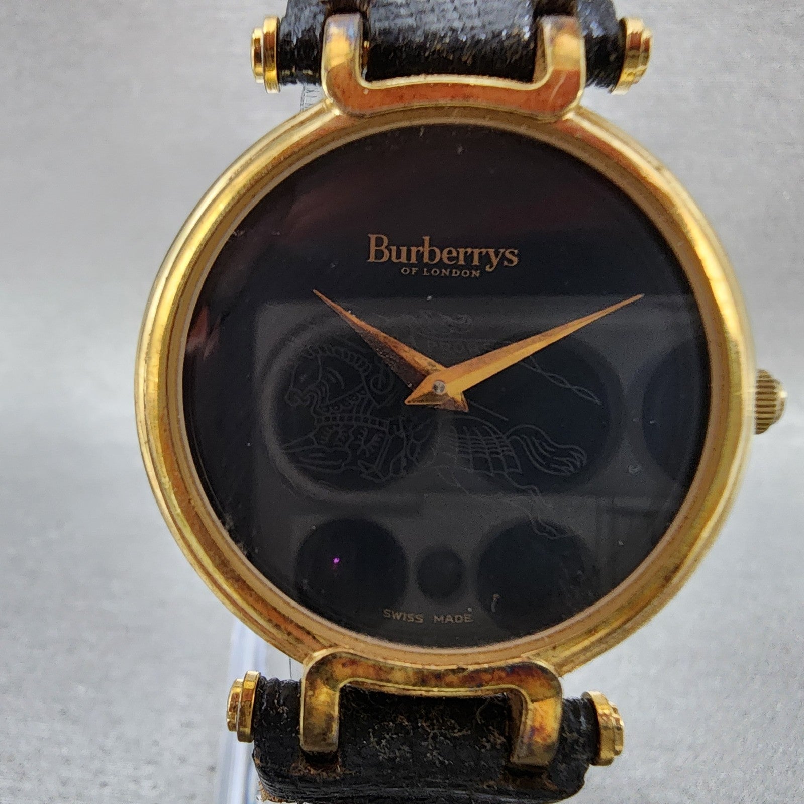 Burberry Watch Men 32mm Black Dial Gold Tone Round 3200 PARTS2