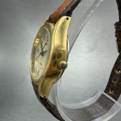 Seiko Alba Watch Women 25mm Cream Dail Gold Tone Round V306-6130 New Battery2