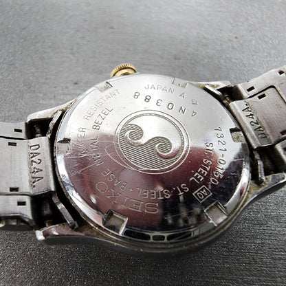 Seiko Watch Women 25mm Gray Dial Two Tone 7321-0150 New Battery