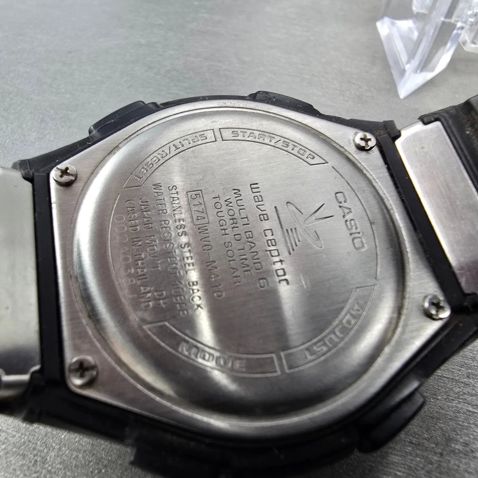 Casio Waveceptor WVQ-M410 Watch Men 43mm Black Dial Silver Tone Date Solar RunsF9