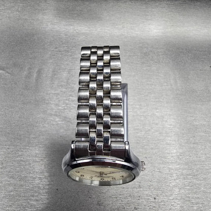 Seiko Alba Watch Men 34mm Luminous Dial Silver Tone Date V733-6C20 New Battery D4