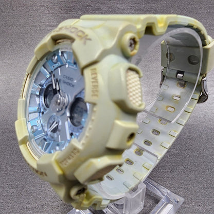 Casio GShock GMAS120DP Watch Women 46mm Blue Dial Blue Alarm Chrono New Bat2