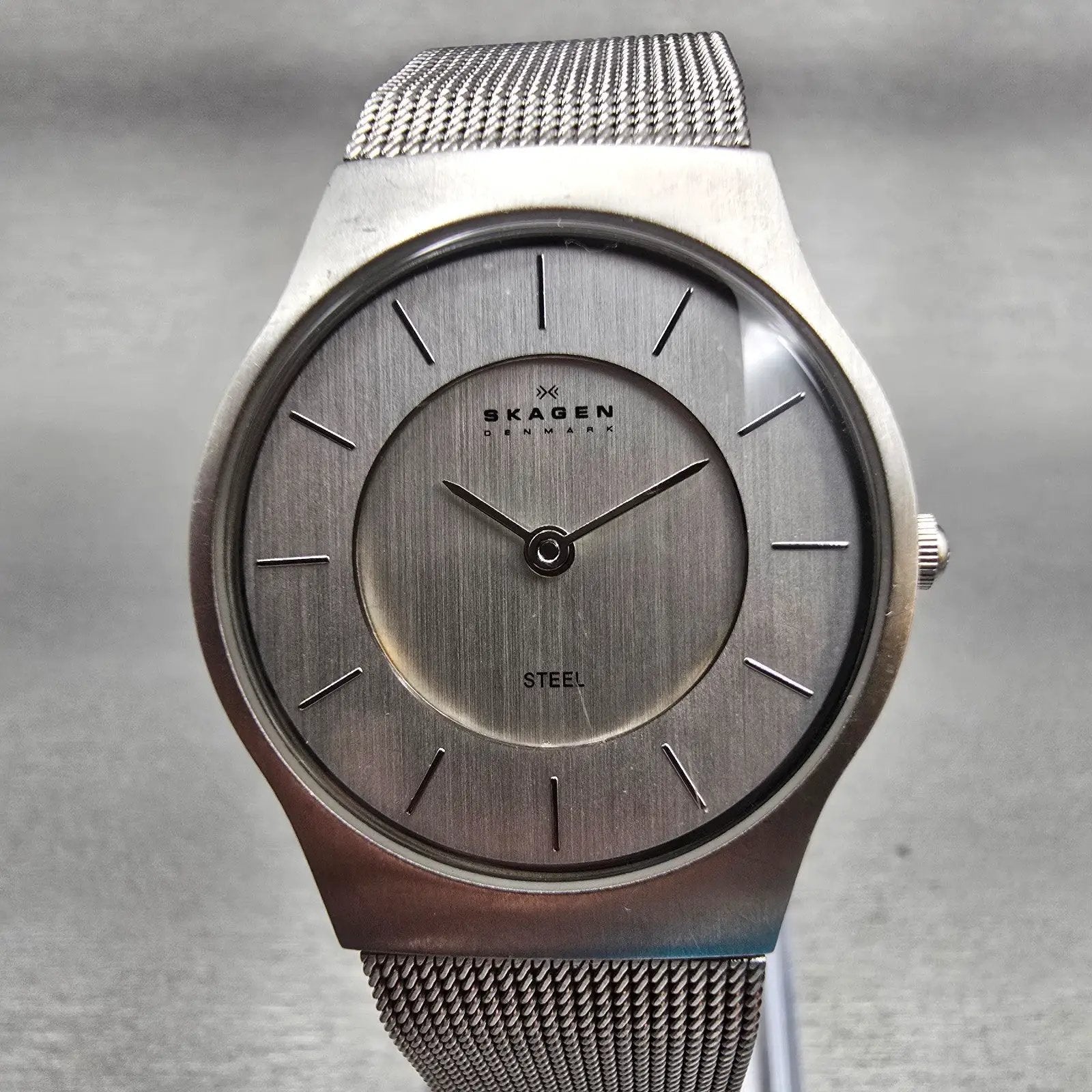Skagen Watch Women 29mm Silver Dial Silver Tone Round Mesh Band 233SSS New Batt0