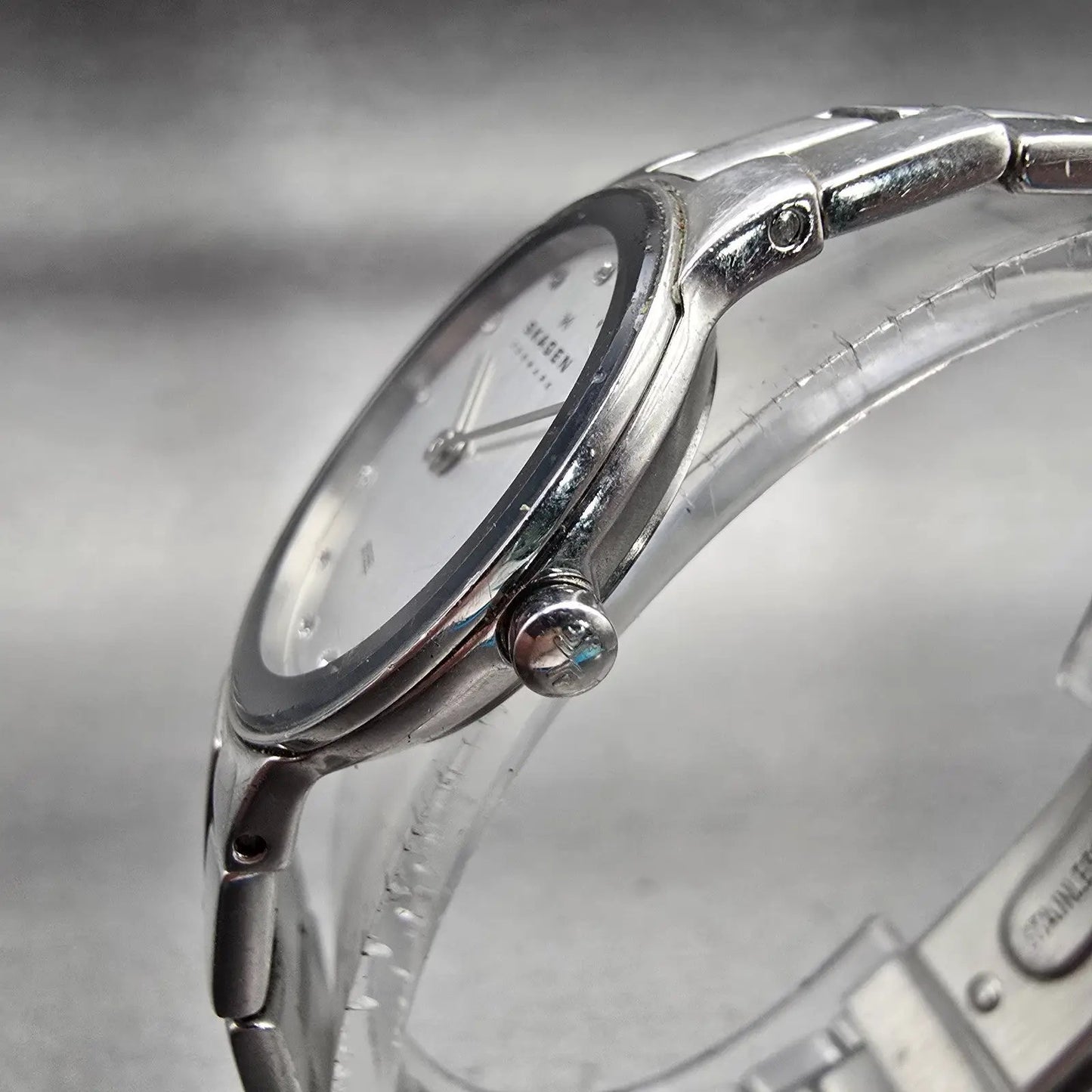 Skagen Steel Watch Women 25mm Silver Dial Silver Tone Round 430SSXD New Battery2