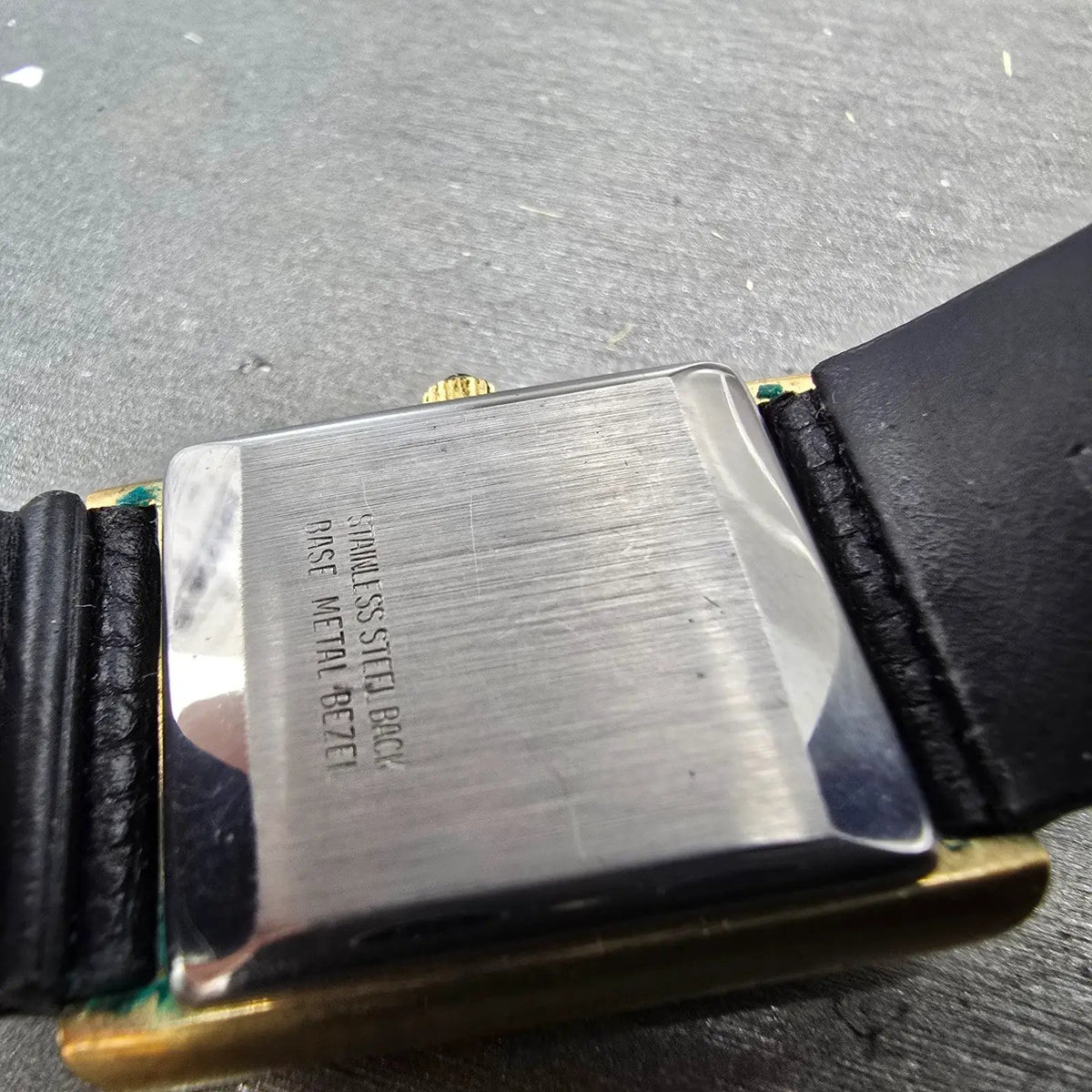 Jules Jurgensen Tank Watch Men 24mm White Dial Gold Tone Rectangle PARTS10