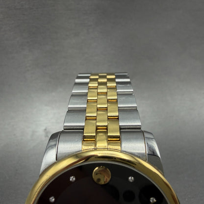 Movado Muesem Watch Men 40mm Black Dial Two Tone Round 0606879 New Battery5