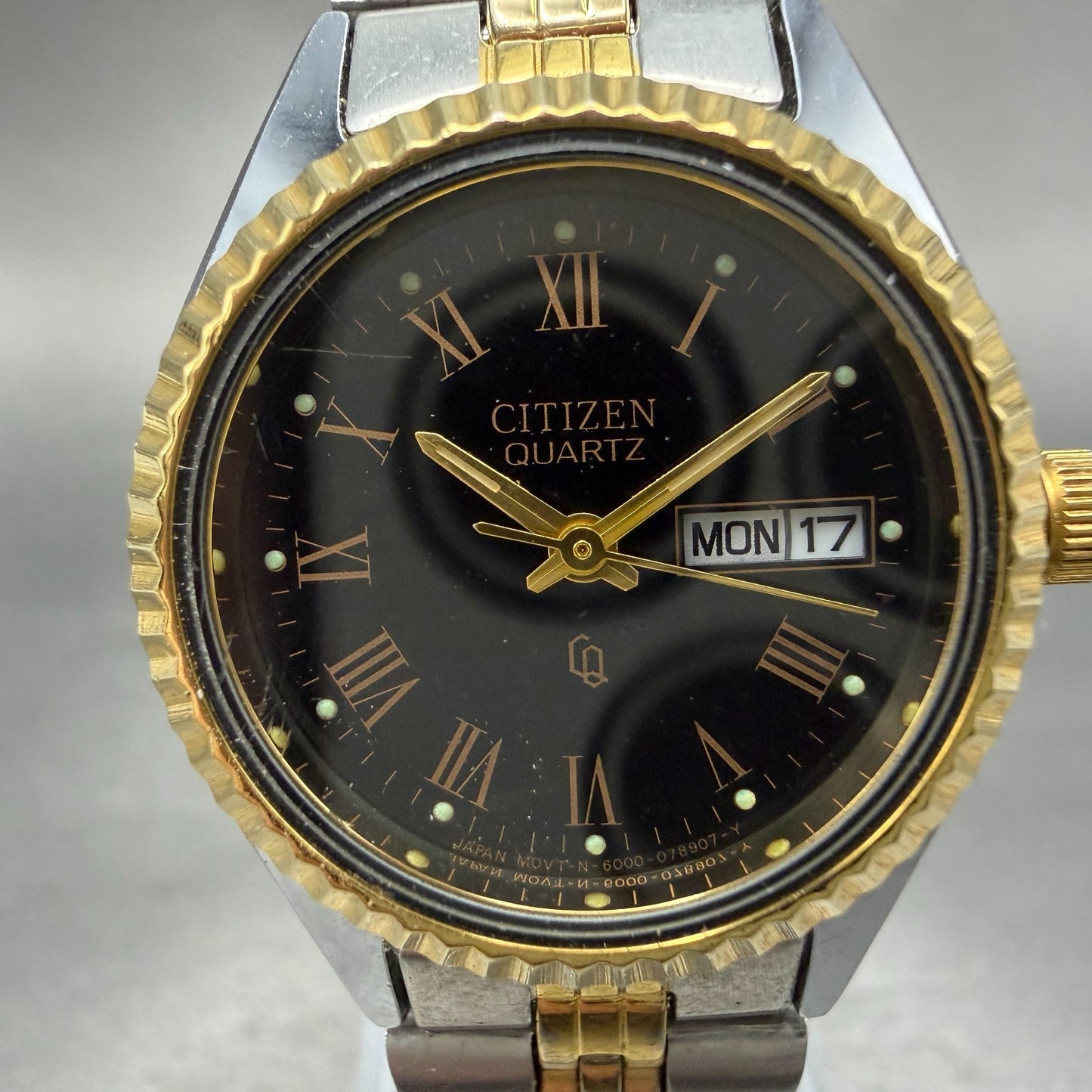 Citizen CQ Watch Women 26mm Black Dial Two Tone Daydate 6000-B01311 New Battery1