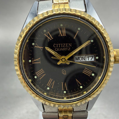 Citizen CQ Watch Women 26mm Black Dial Two Tone Daydate 6000-B01311 New Battery1